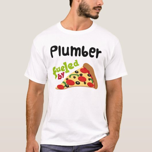 Klempner-(lustiges) Pizza-T-Shirt T-Shirt (Vorderseite)