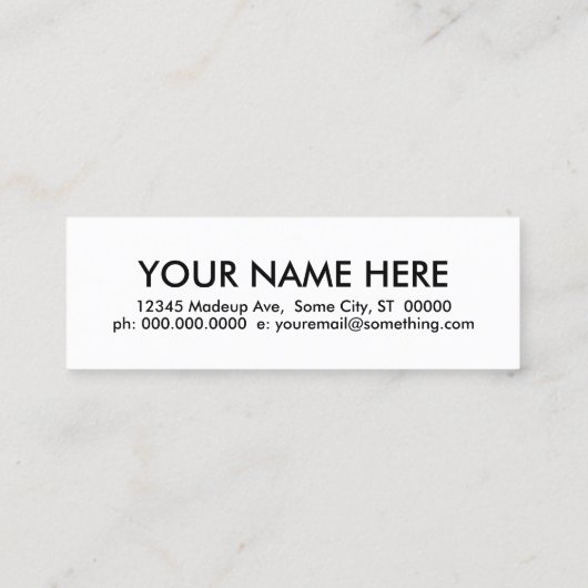 Klempner. Mini Visitenkarte (Rückseite)