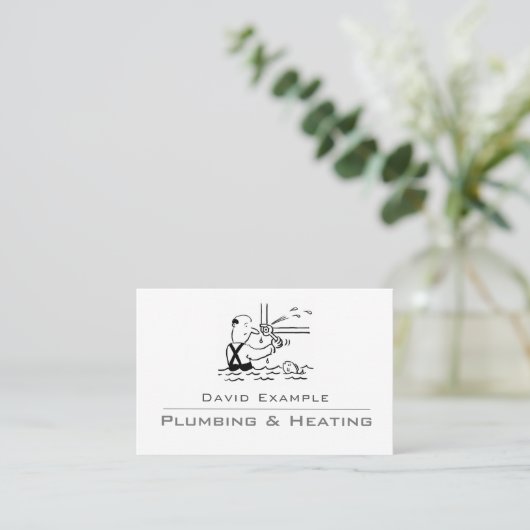 Klempner mit Illustrationskarte Visitenkarte (Stehend Vorderseite)
