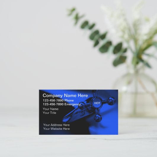 Klempner Moderne, einzigartige Visitenkarten Visitenkarte (Stehend Vorderseite)