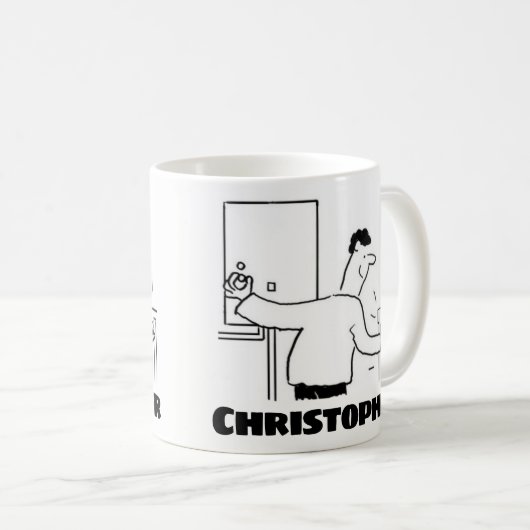 Klempner oder Heizungstechniker mit Name auf einem Kaffeetasse (VorderseiteRechts)