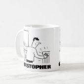 Klempner oder Heizungstechniker mit Name auf einem Kaffeetasse (Vorderseite Links)