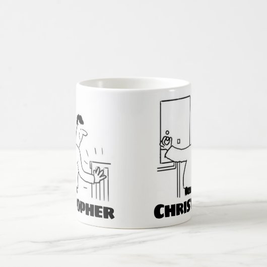 Klempner oder Heizungstechniker mit Name auf einem Kaffeetasse (Mittel)