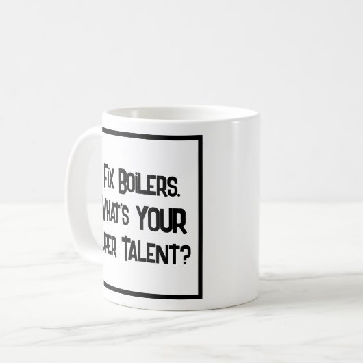 Klempner oder Heizungstechniker Super Talent. Kaffeetasse (Vorderseite Links)