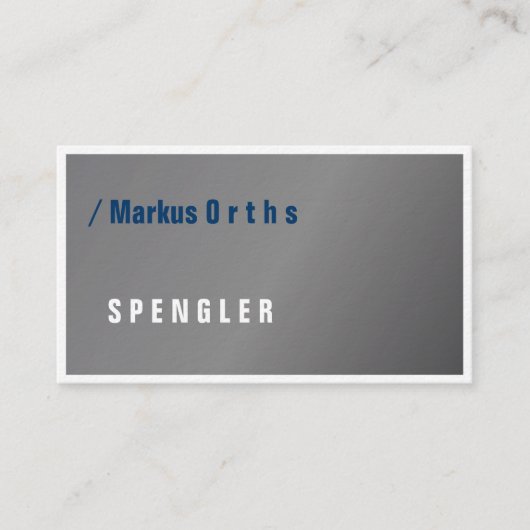 Klempner oder Spengler Typo Visitenkarten Visitenkarte (Vorderseite)