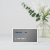 Klempner oder Spengler Typo Visitenkarten Visitenkarte (Stehend Vorderseite)