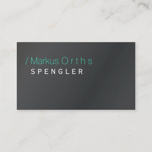 Klempner oder Spengler Typo Visiting Cards Visitenkarte (Vorderseite)