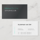 Klempner oder Spengler Typo Visiting Cards Visitenkarte (Vorne/Hinten)