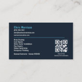Klempner QR-Code Professionelle Dienstleistungen Visitenkarte (Rückseite)