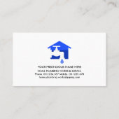 Klempner Rohrleitung blaues Wasser Grunge Visitenkarte (Rückseite)