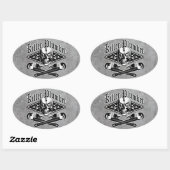 Klempner-Schädel: Killer-Klempner 3.1 Ovaler Aufkleber (Blatt)