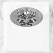 Klempner-Schädel: Killer-Klempner 3.1 Ovaler Aufkleber (Tasche)