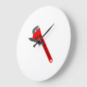 Klempner-Schlüssel Große Wanduhr (Winkel)