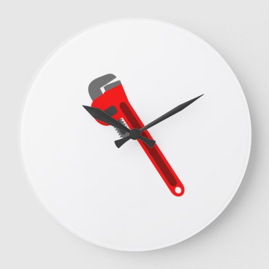 Klempner-Schlüssel Große Wanduhr (Vorderseite)