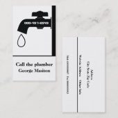 Klempner Schwarz-weiß steche auffälliges Klempnche Visitenkarte (Vorne/Hinten)