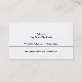 Klempner Schwarz-weiß steche auffälliges Klempnche Visitenkarte (Rückseite)