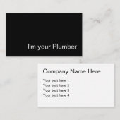 Klempner-Seitenentwurf einfache zwei Visitenkarte (Vorne/Hinten)