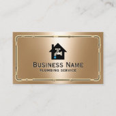 Klempner-Service-Faucet-Logo Gold-Klempner Visitenkarte (Vorderseite)