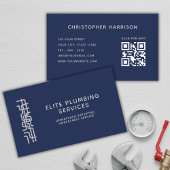 Klempner Service Water Pipes QR Code Marine modern Visitenkarte