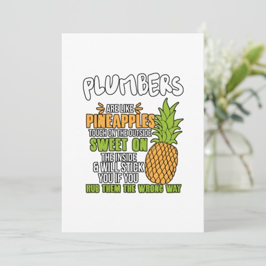 Klempner sind wie Ananas. Dankeskarte (Stehend Vorderseite)