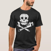 Klempner Skull Pipefitter Wrench Dampffitter T-Shirt (Vorderseite)