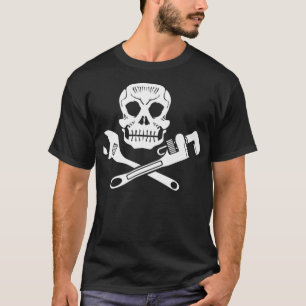 Klempner Skull Pipefitter Wrench Dampffitter T-Shirt