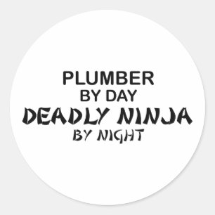 Klempner tödliches Ninja bis zum Nacht Runder Aufkleber