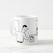 Klempner- und Heizungstechnik Cartoon Kaffeetasse (Vorderseite Links)