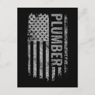 Klempner USA-Flagge abgenutztes Design Postkarte