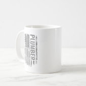 Klempner USA-Flagge mit abgenutztem Design Kaffeetasse (Vorderseite Links)