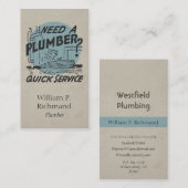 Klempner Vintag Visitenkarte (Vorne/Hinten)