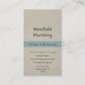 Klempner Vintag Visitenkarte (Rückseite)