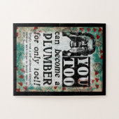 Klempner - Vintage, lustige Retro Puzzle (Horizontal)