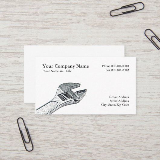 Klempner-Visitenkarte Visitenkarte (Vorderseite/Rückseite Beispiel)