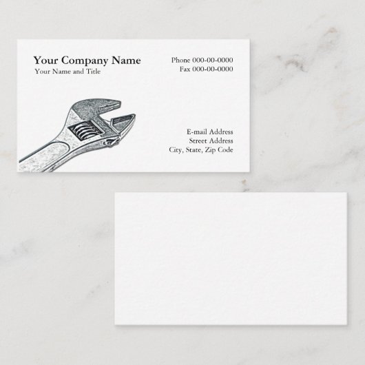 Klempner-Visitenkarte Visitenkarte (Vorne/Hinten)