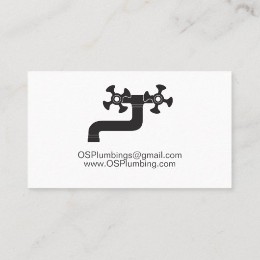 Klempner Wasser Gestochen Visitenkarte (Rückseite)