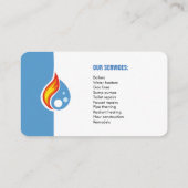 Klempnerarbeit und Heizung. Visitenkarte für (Rückseite)