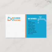 Klempnerarbeit und Heizung. Visitenkarte für (Rückseite)