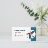 Klempnerarbeit und Heizung. Visitenkarte für (Stehend Vorderseite)