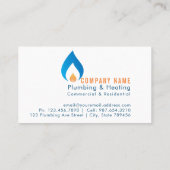 Klempnerarbeit- und Heizungsgeschäftslogo Visitenkarte (Rückseite)