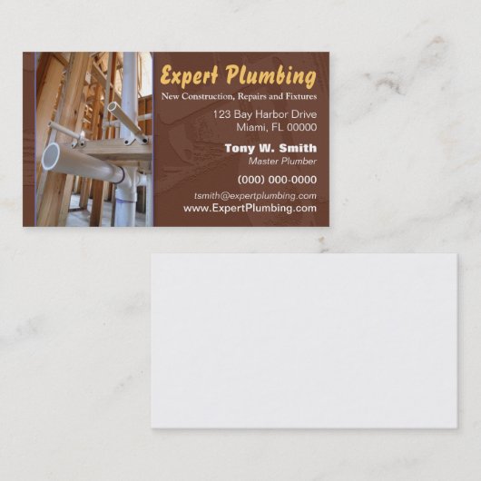 Klempnerarbeit-Visitenkarte Visitenkarte (Vorne/Hinten)