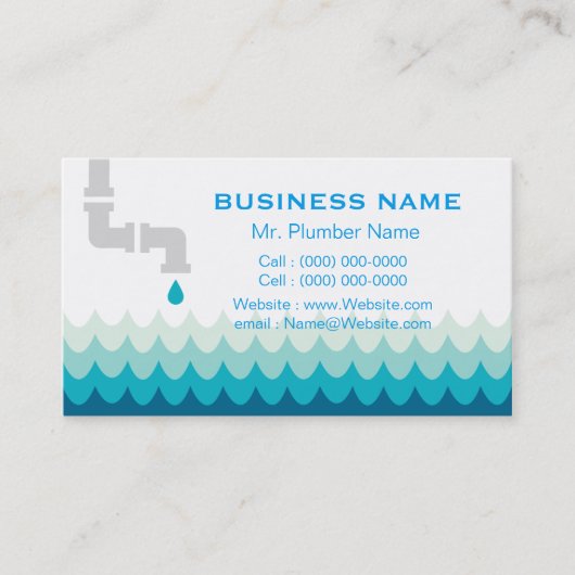 Klempnerarbeit-Visitenkarten - 100 Visitenkarte (Vorderseite)