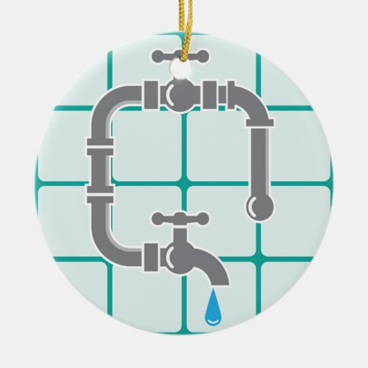 Klempnerarbeitrohr Keramikornament (Vorne)