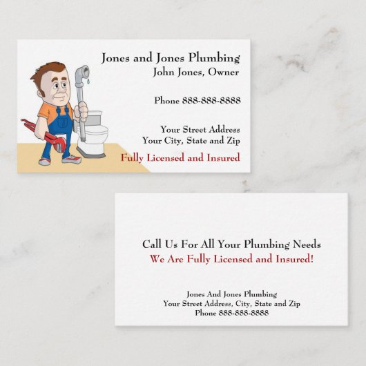 Klempnerbetriebskarte Visitenkarte (Vorne/Hinten)