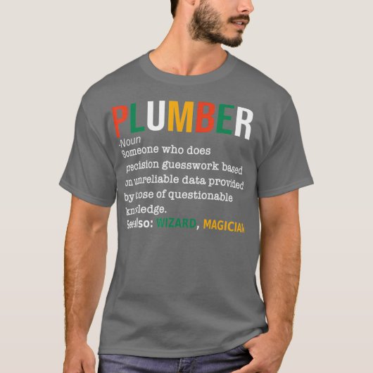 Klempnerbezeichnung "Funny Plumber" T-Shirt (Vorderseite)