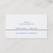 Klempnerblau, weiß gestochen, auffällig visitenkarte (Rückseite)