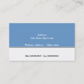 Klempnerblau, weiß gestochen, auffällig visitenkarte (Rückseite)