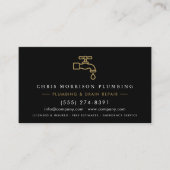 Klempnerdienst Black & Gold QR Code Visitenkarte (Vorderseite)