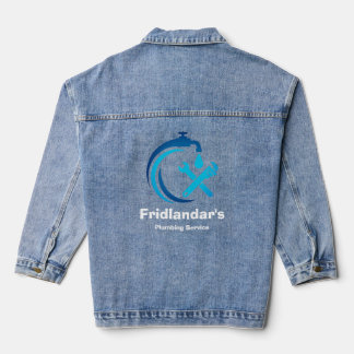 Klempnerdienst Blue Water Drop Logo Installateur Jeansjacke