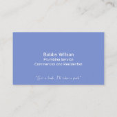 Klempnerdienst für den Cartoon Funny Plumber Visitenkarte (Rückseite)